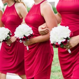 Apple Red short Bridesmaid Dress